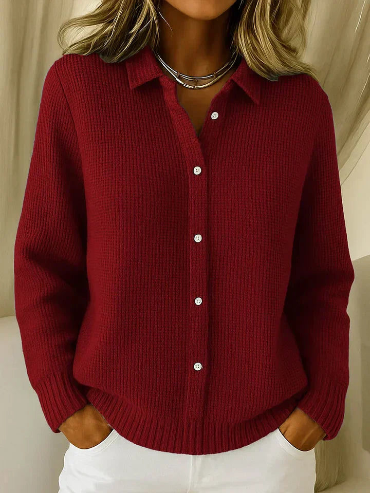 Women's knit cardigan longline silhouette everyday layer | Alba Muse