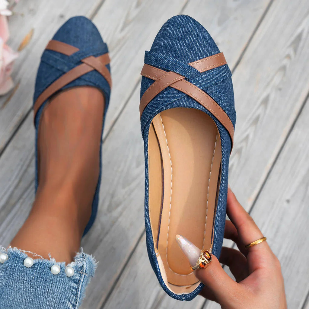 Women's orthopaedic wide toe box slip-on shoes, front view