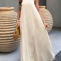 Ribbed Neckline Boho Beach Maxi Dress