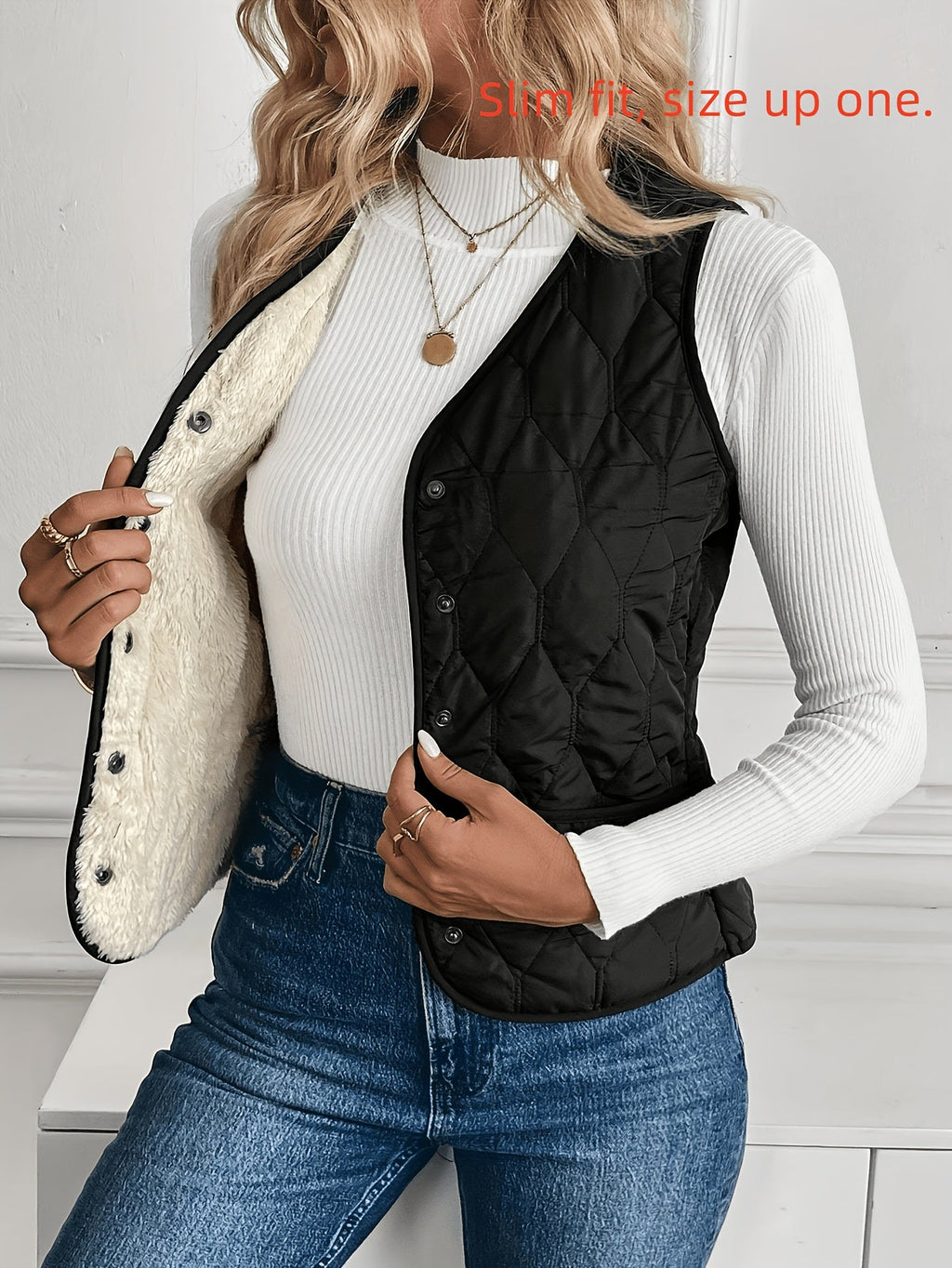 Black reversible quilted Jacket