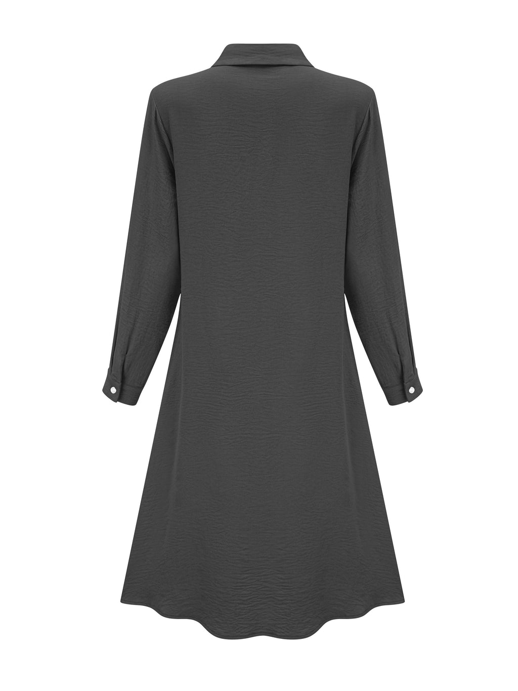 Long sleeve lapel button-front shirt dress | Alba Muse