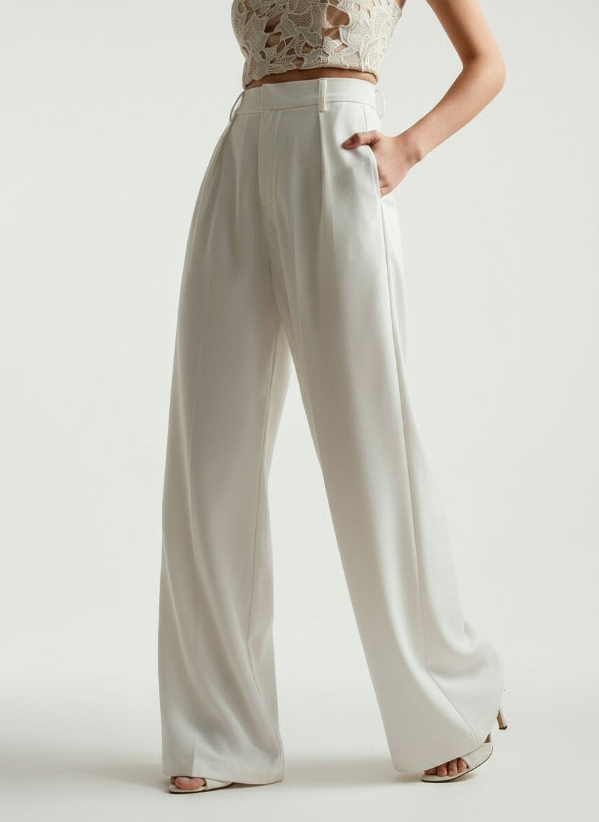 Riviera High Waist Wide Leg Tailored Trousers