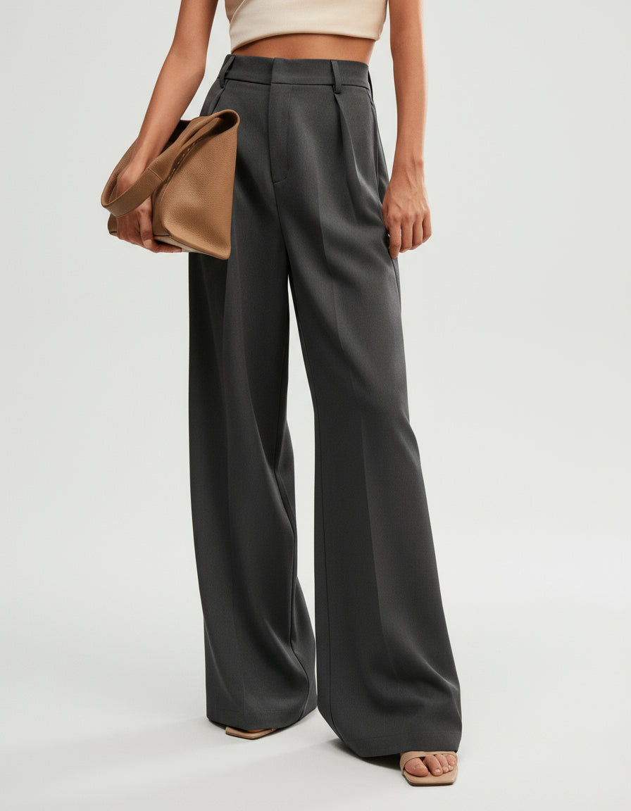 Riviera High Waist Wide Leg Tailored Trousers
