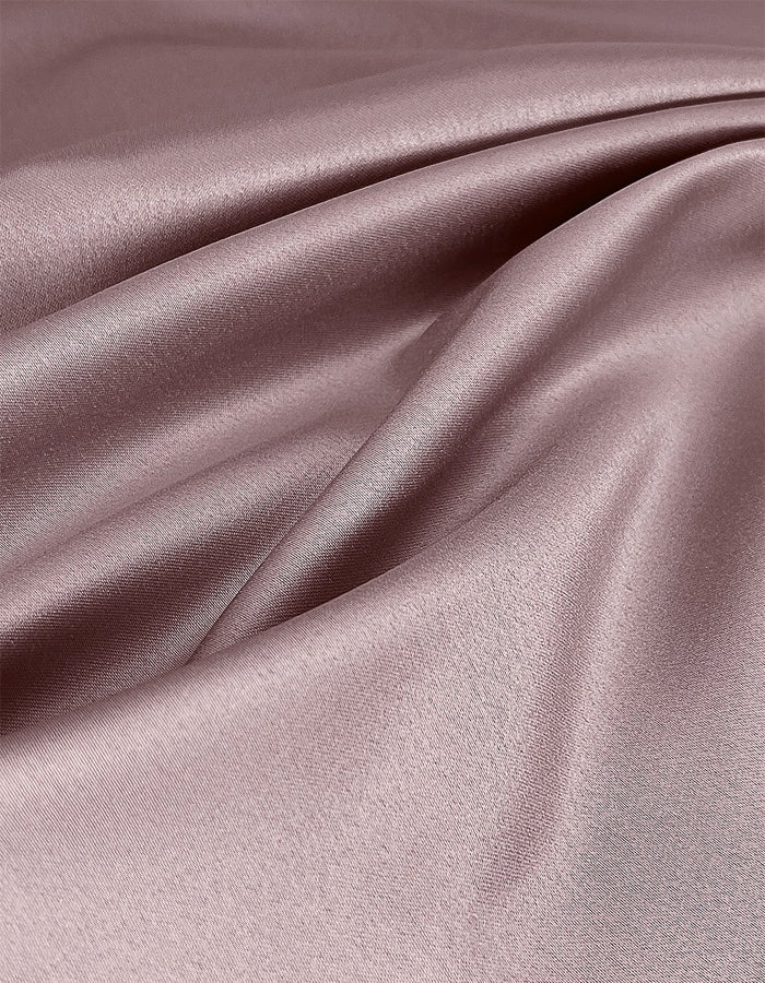 One-Shoulder Stretch Satin Pleats Maxi Dress