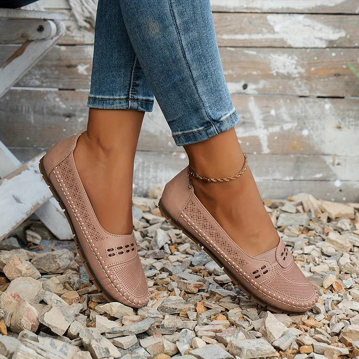 Women's Flat Slip-On Loafers – Rounded Toe Comfort