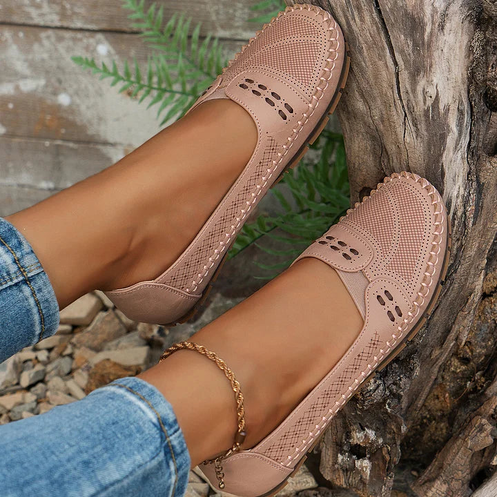 Women's Flat Slip-On Loafers – Rounded Toe Comfort