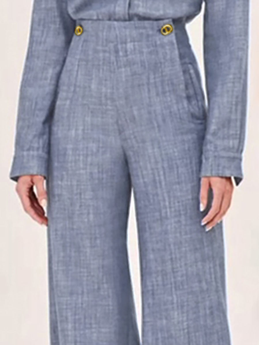 High-Waisted Straight-Leg Trousers