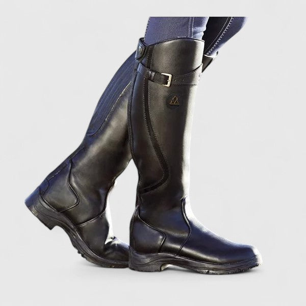 Dark Brown Buckled Ankle Boots, front view