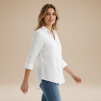 Women's Classic Button-Up Shirt – Lightweight Cotton Blouse