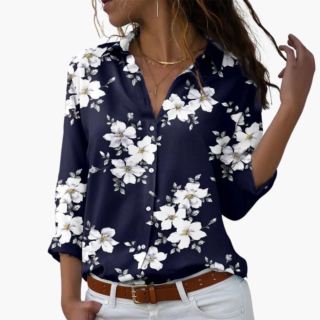 Floral summer top back view full length