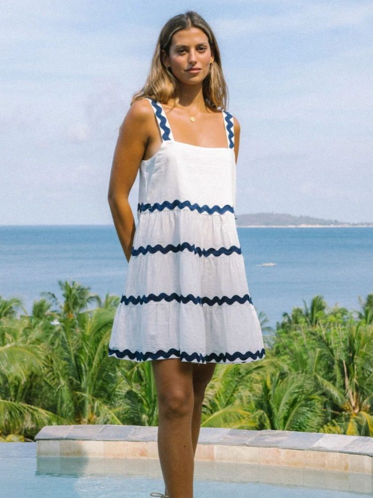 Tiered Square Neck Mini Sundress