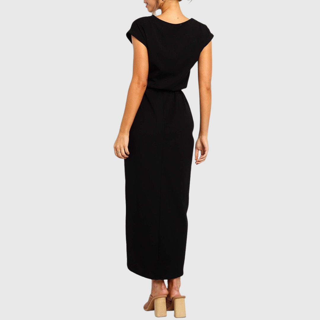 Tie-Waist Casual Midi Dress