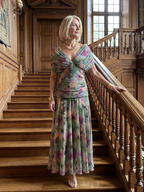 Off-Shoulder Draped Neckline Flared Midi Dress – Elegant Occasion Midi Dress