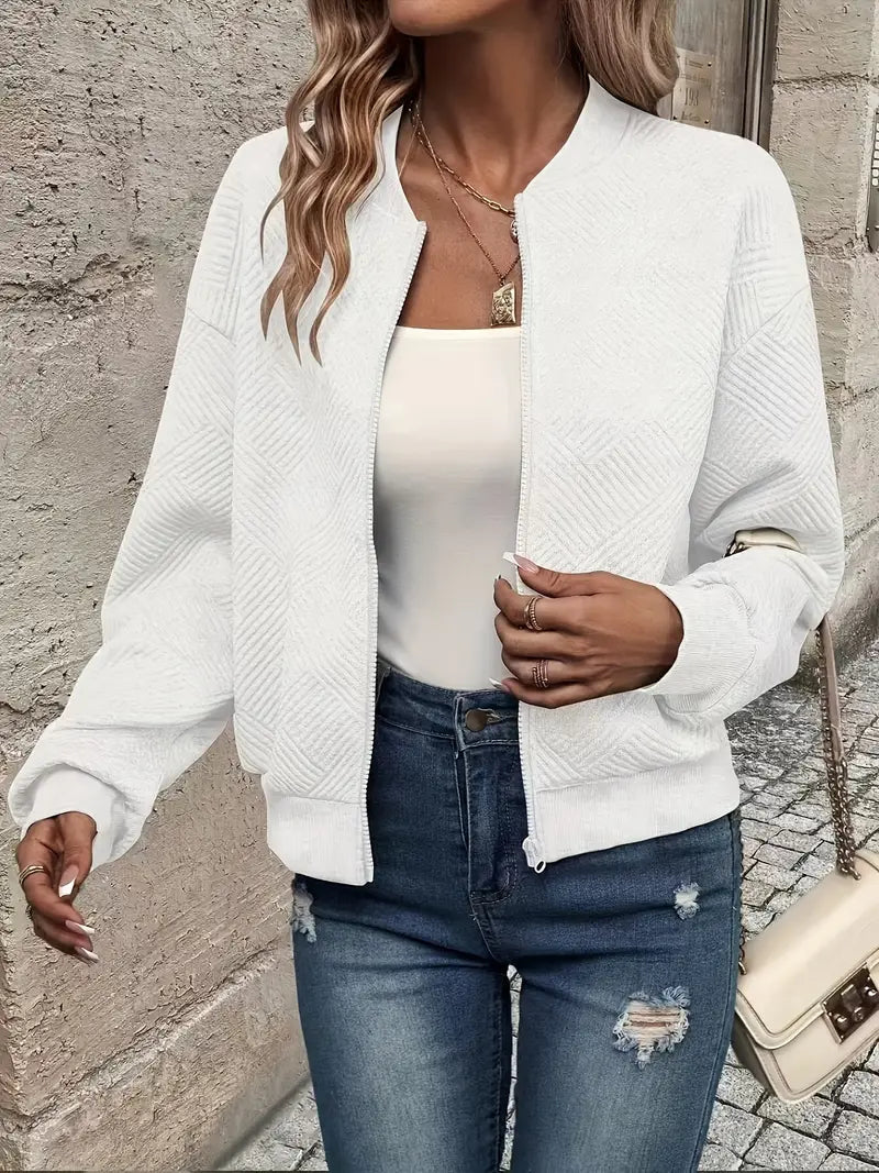 Hannah Casual Cardigan Relaxed Fit White | Alba Muse
