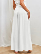 Women's drawstring wide leg pants, fourth colour side view