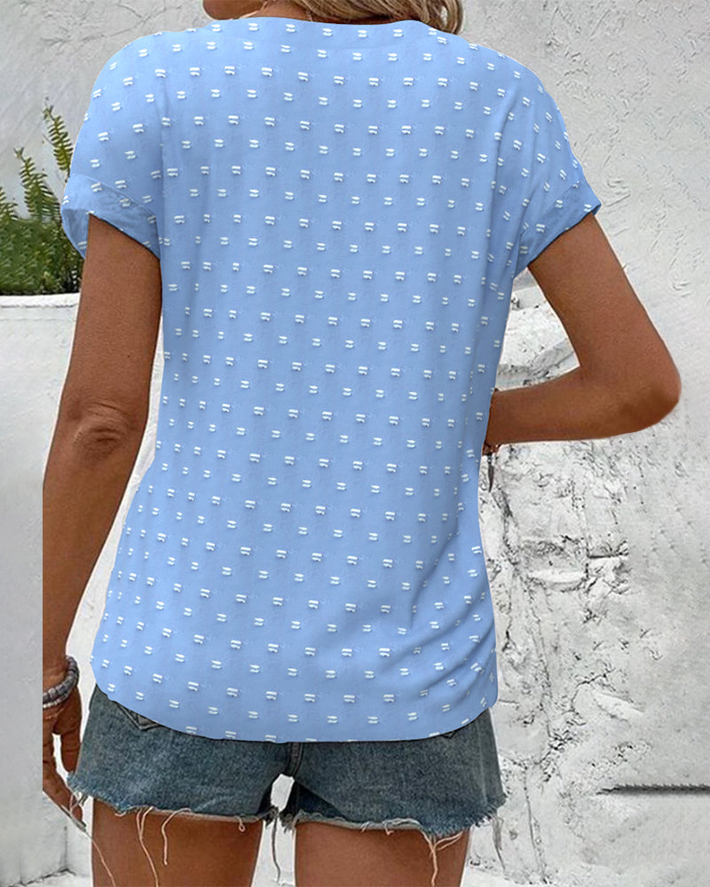 Drop shoulder blouse with buckle detail, back view