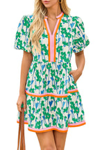 Women's boho patchwork mini dress side view