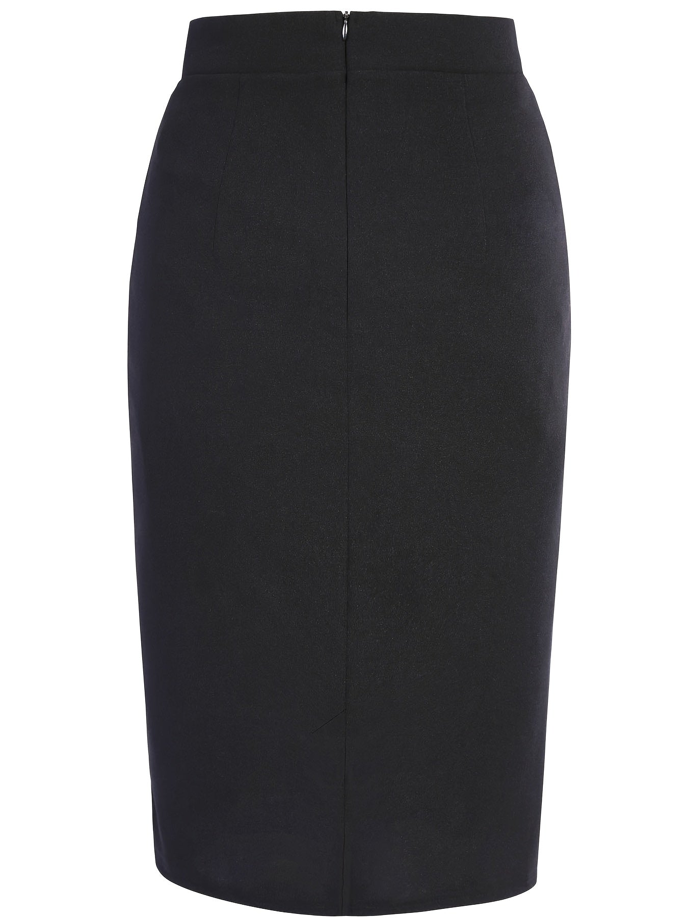 Black Golden Button Pencil Skirt