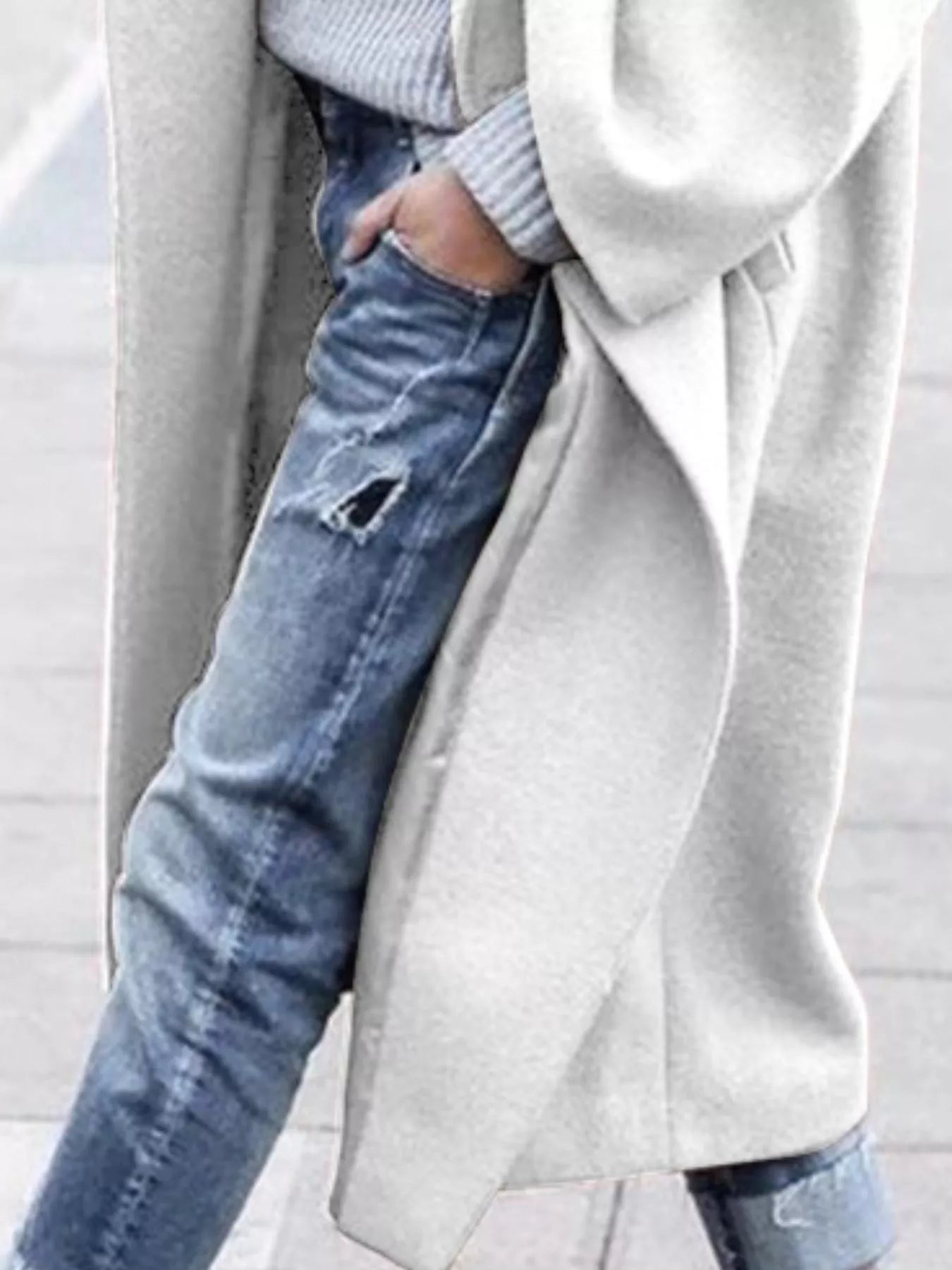 Oversized wide sleeve single breasted long coat with long length