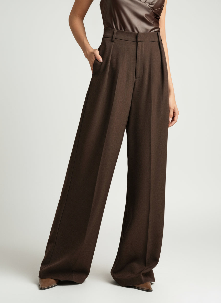 Riviera High Waist Wide Leg Tailored Trousers