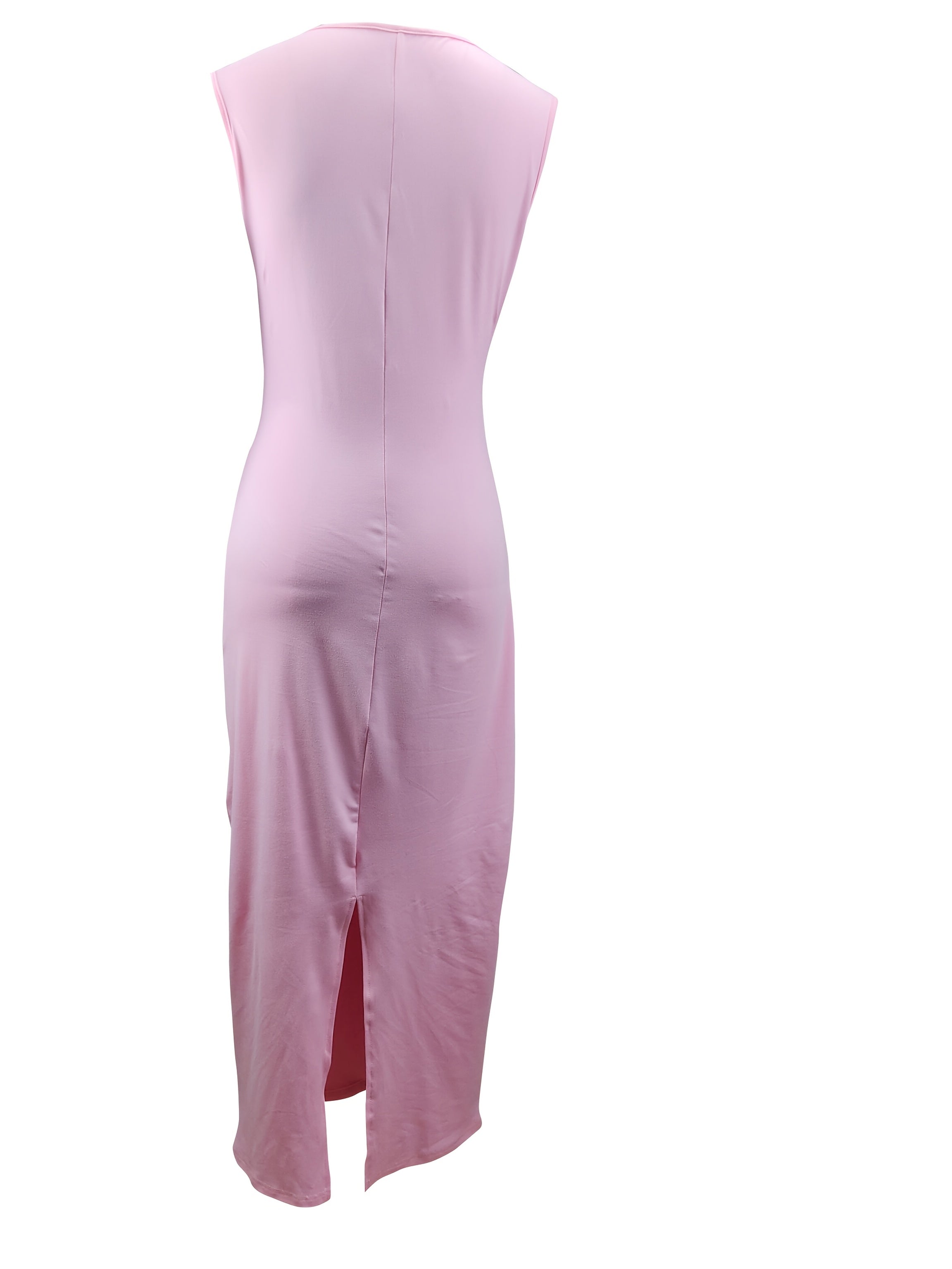 Sleeveless Ruched Bust Pencil Midi Dress