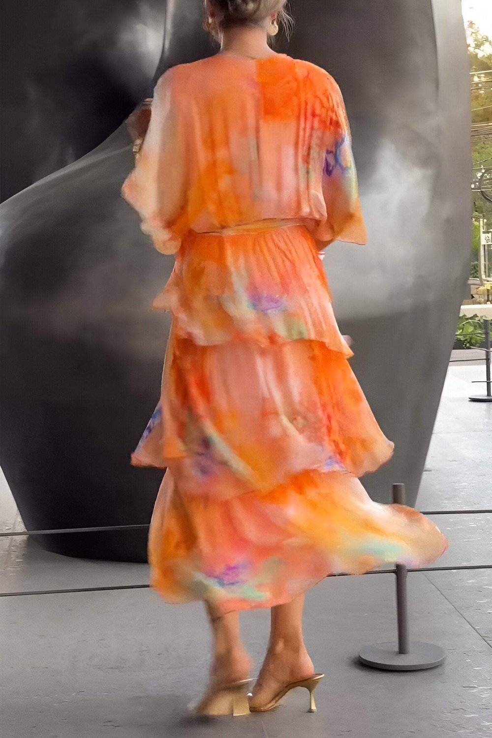 Blue boho maxi dress lifestyle shot festival style