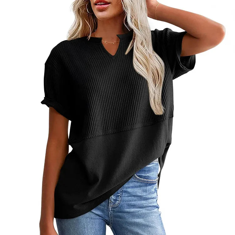 Waffle knit oversized top in pink, cosy relaxed everyday style | Alba Muse