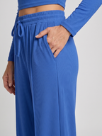 Women's crew neck crop top styled as part of co-ord