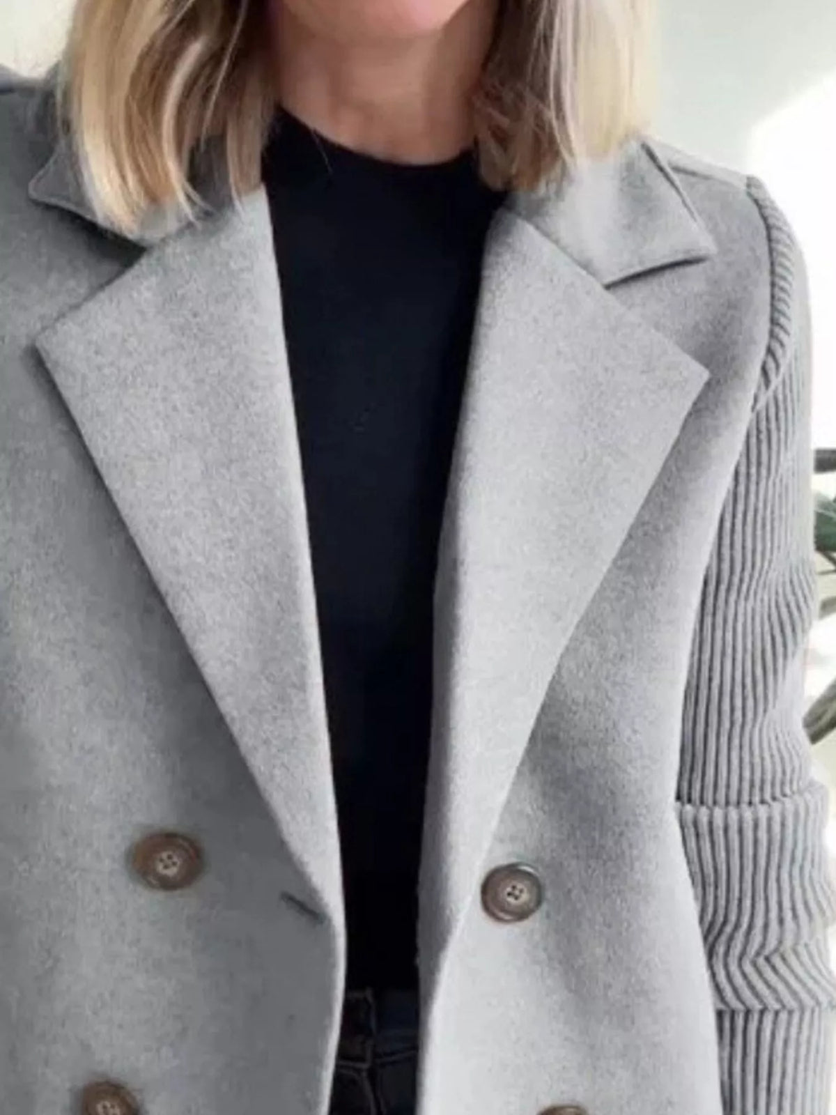 Mid-Length Shawl Collar Overcoat with Buttoned Front