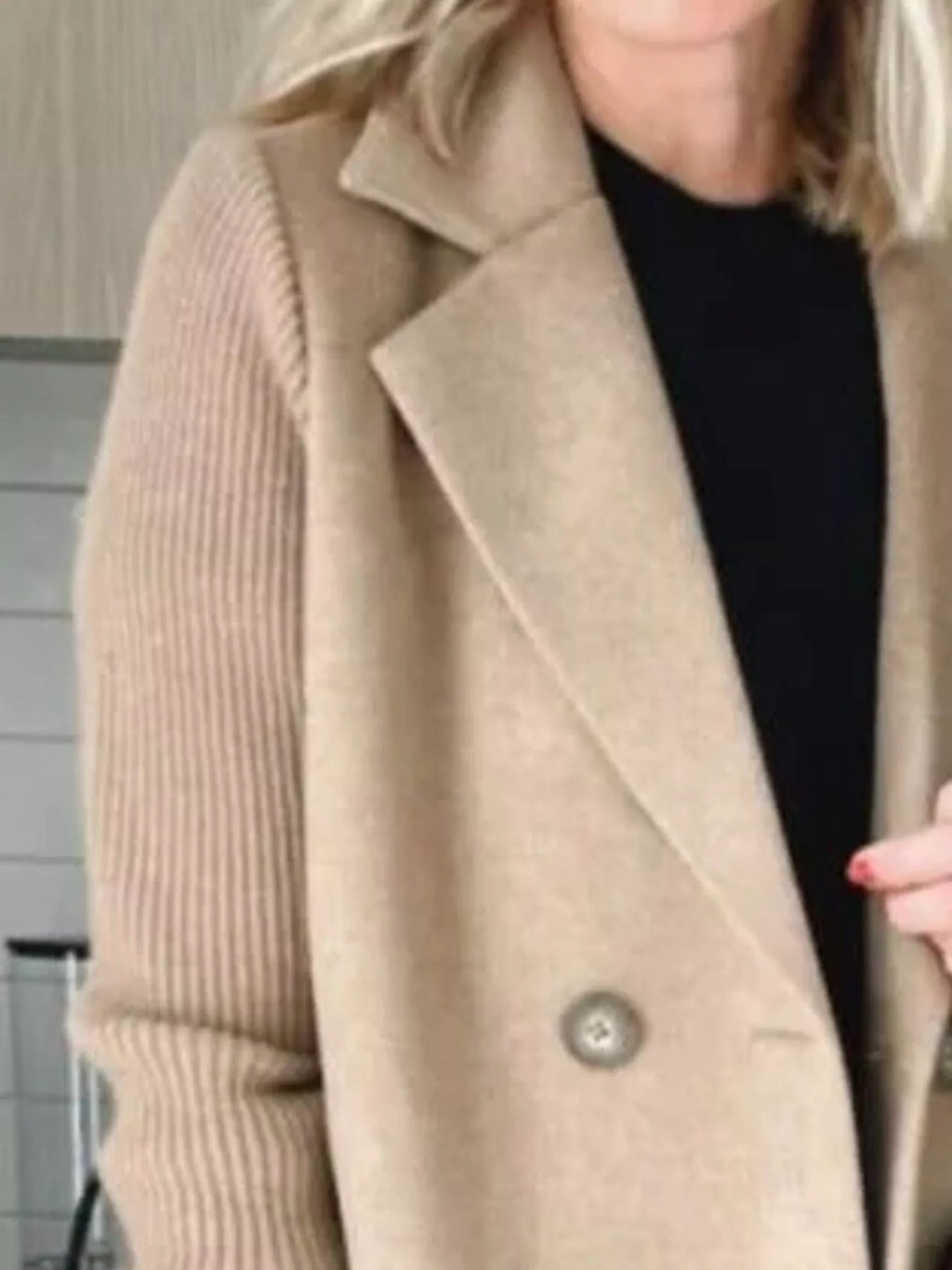 Navy Shawl Collar Coat