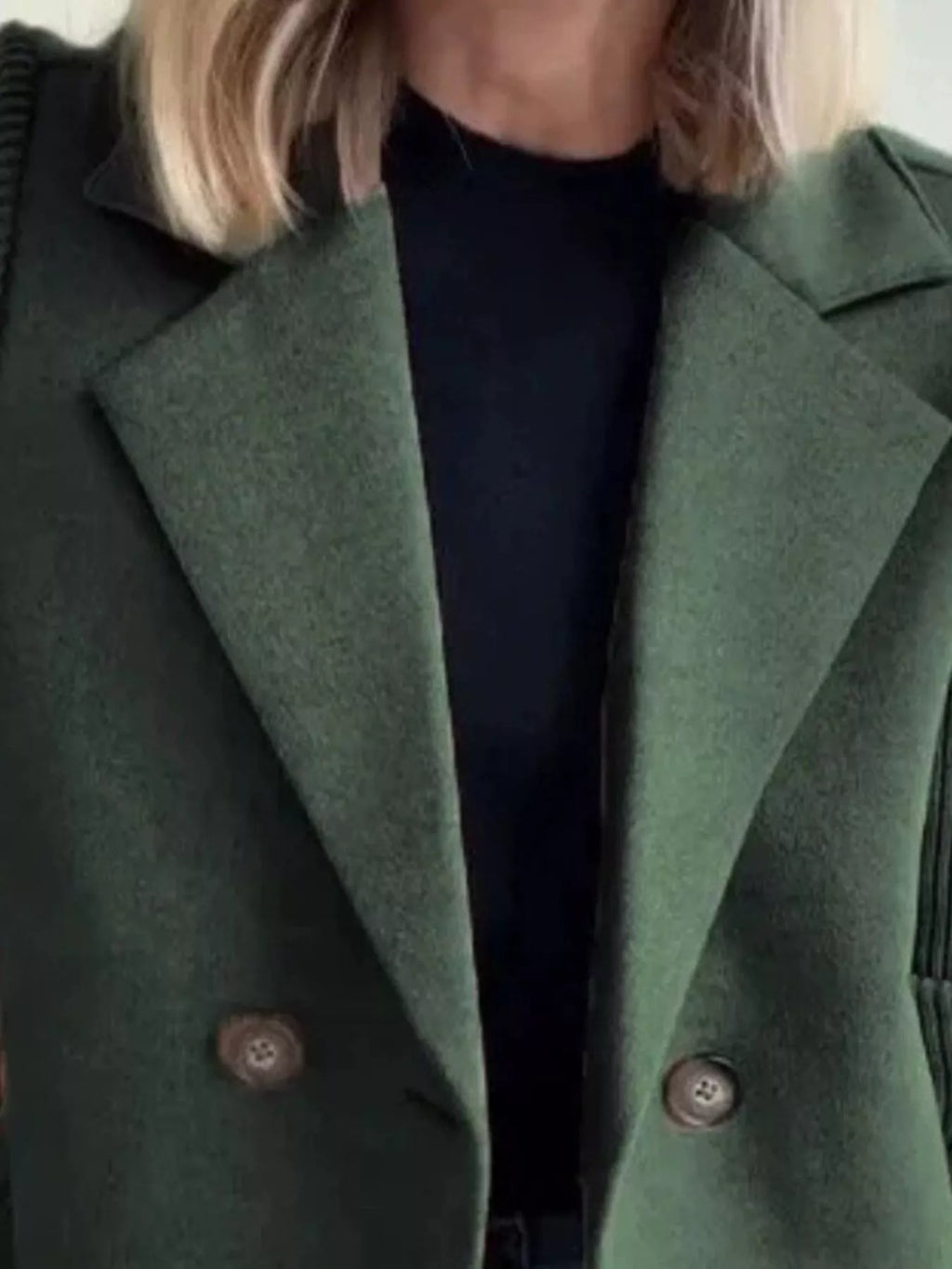 Mid-Length Shawl Collar Overcoat with Buttoned Front