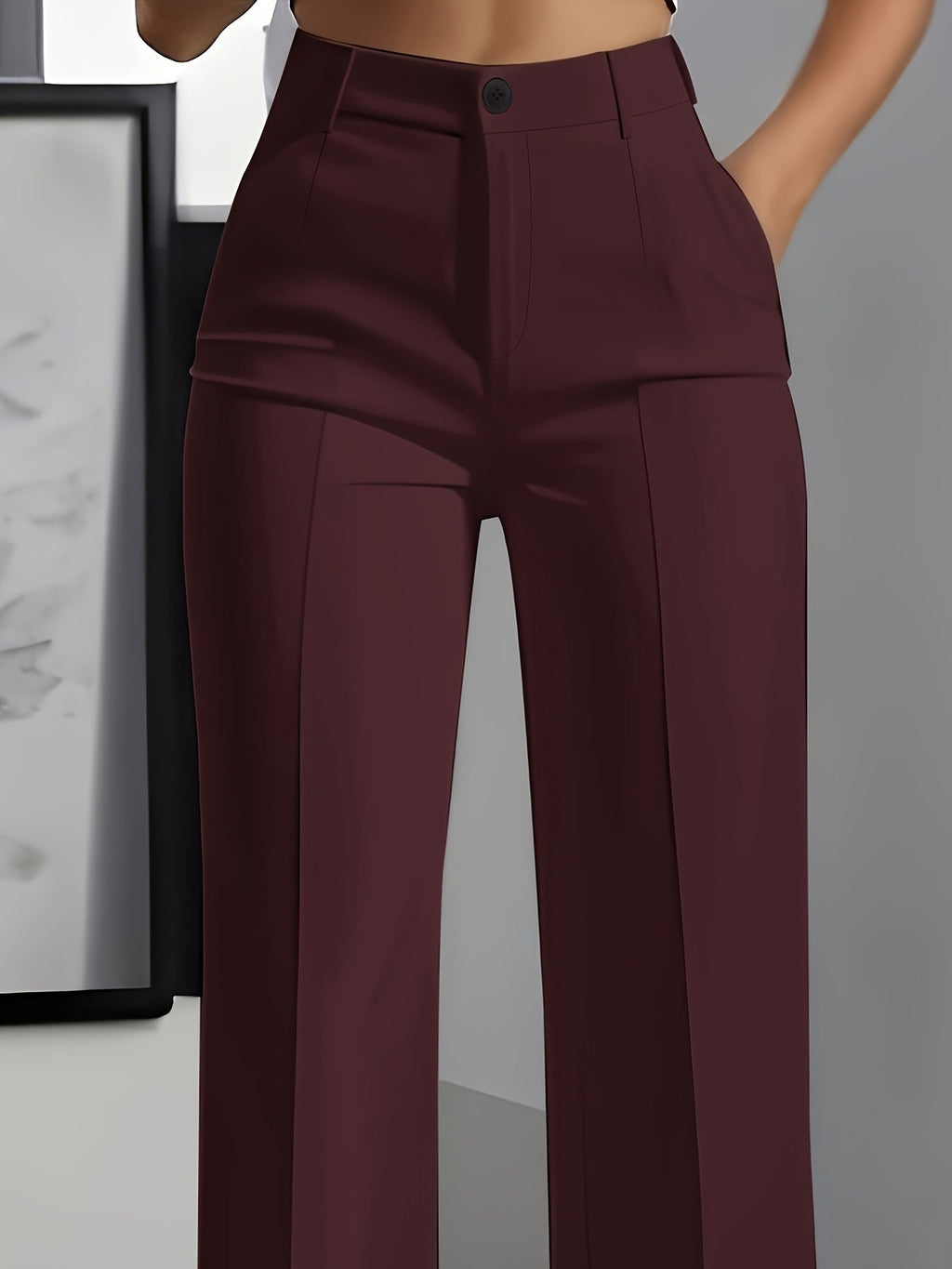 White tailored high-rise wide-leg Trousers