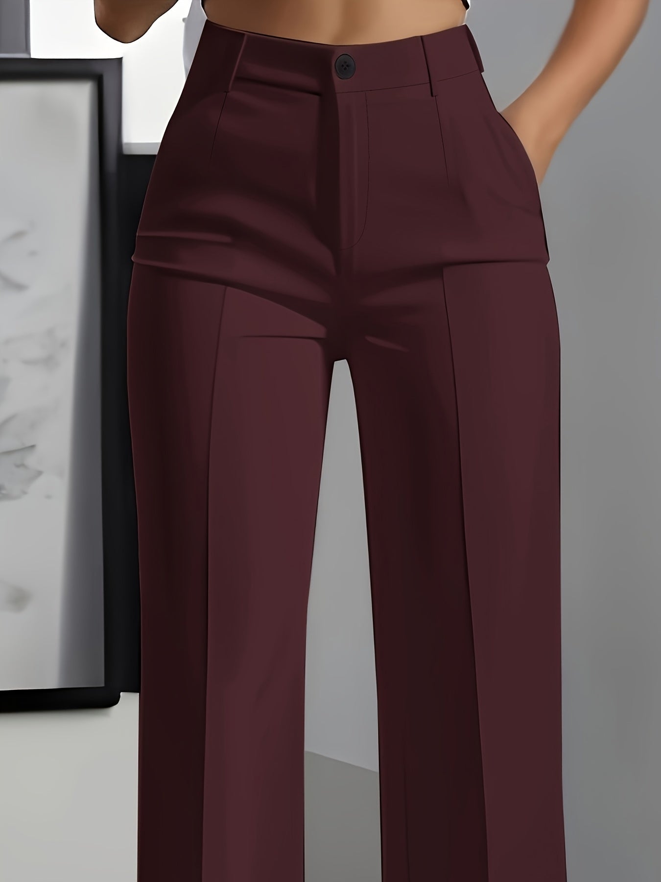 White tailored high-rise wide-leg Trousers