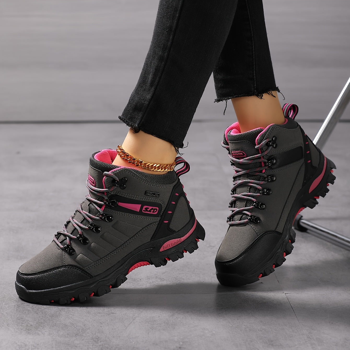 Dark Grey Hiking Boots