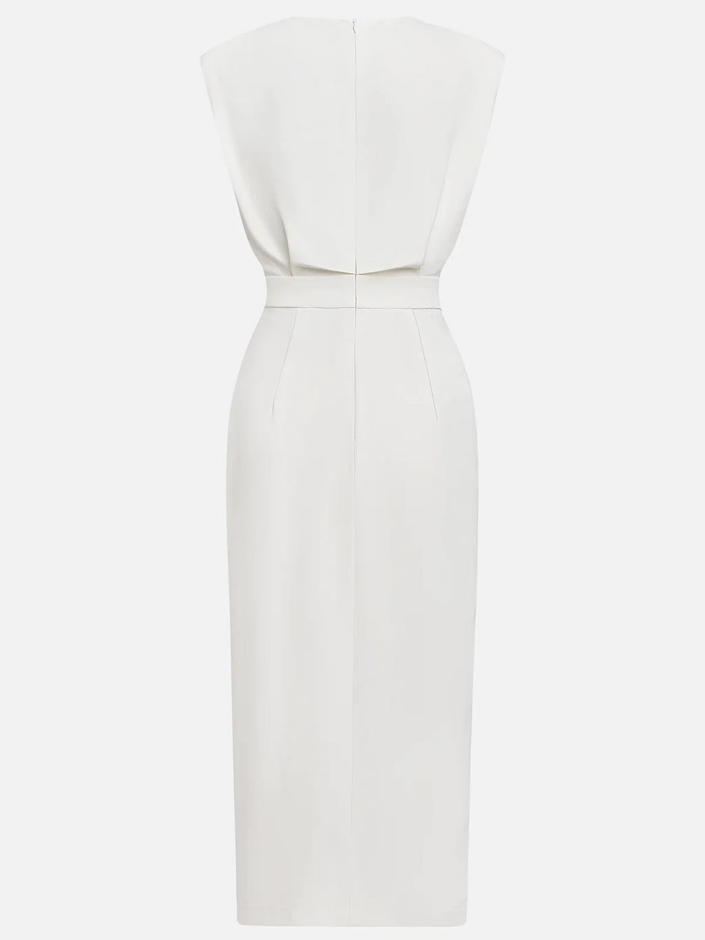 Solid Midi Dress with Button Slit