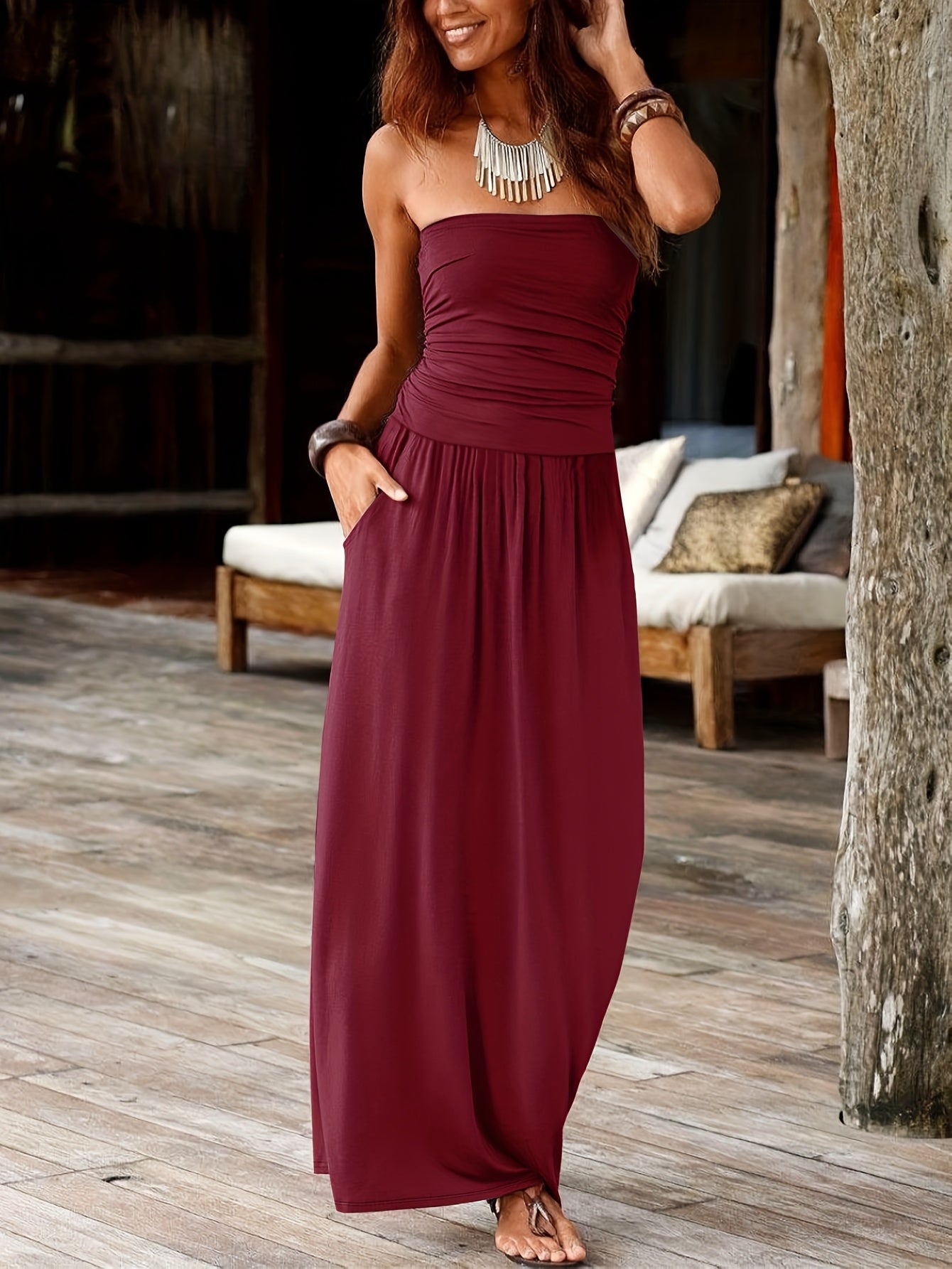 Sleek Stretch Bodycon Midi Dress in Space Grey, front view