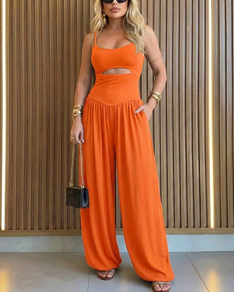 Cut-Out Waist Cami Jumpsuit