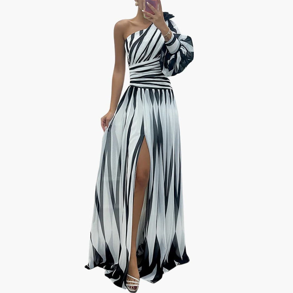Side split maxi dress back view full length