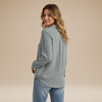 Women's Classic Button-Up Shirt – Lightweight Cotton Blouse