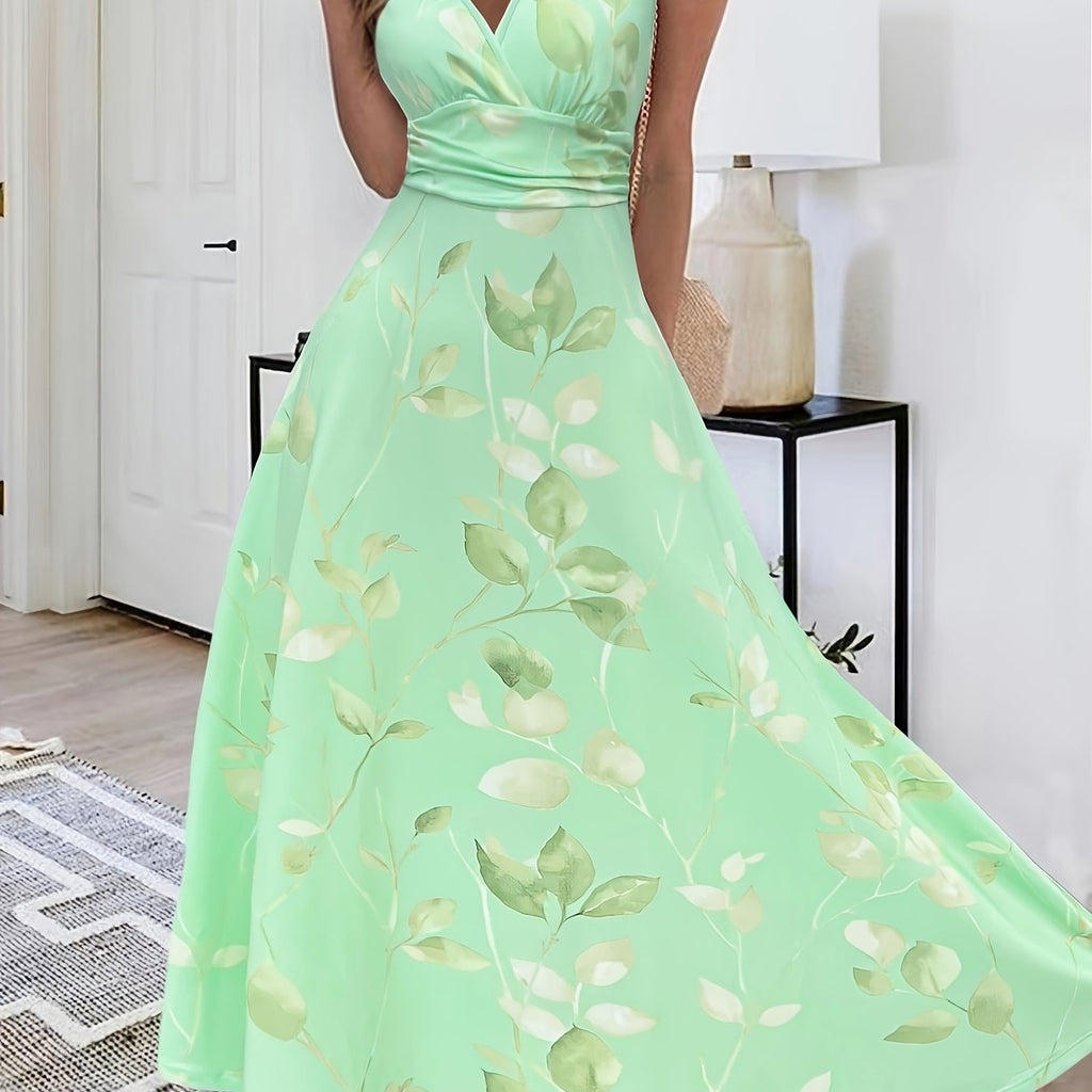Short Sleeve Printed Floral Summer Midi Dress