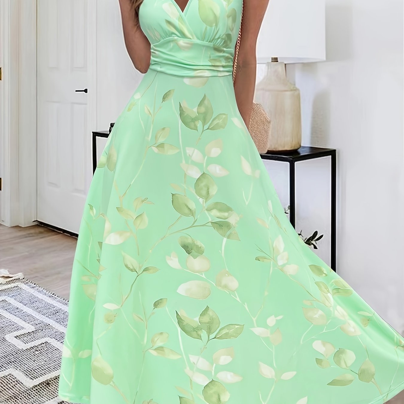 Short Sleeve Printed Floral Summer Midi Dress