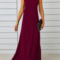 Elegant sleeveless fit and flare long evening dress | Alba Muse