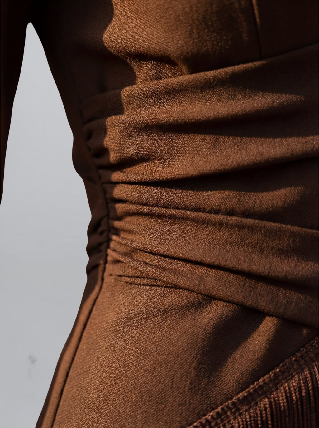 Brown tiered fringe dress