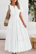 Women's cotton blend boho midi dress, back view
