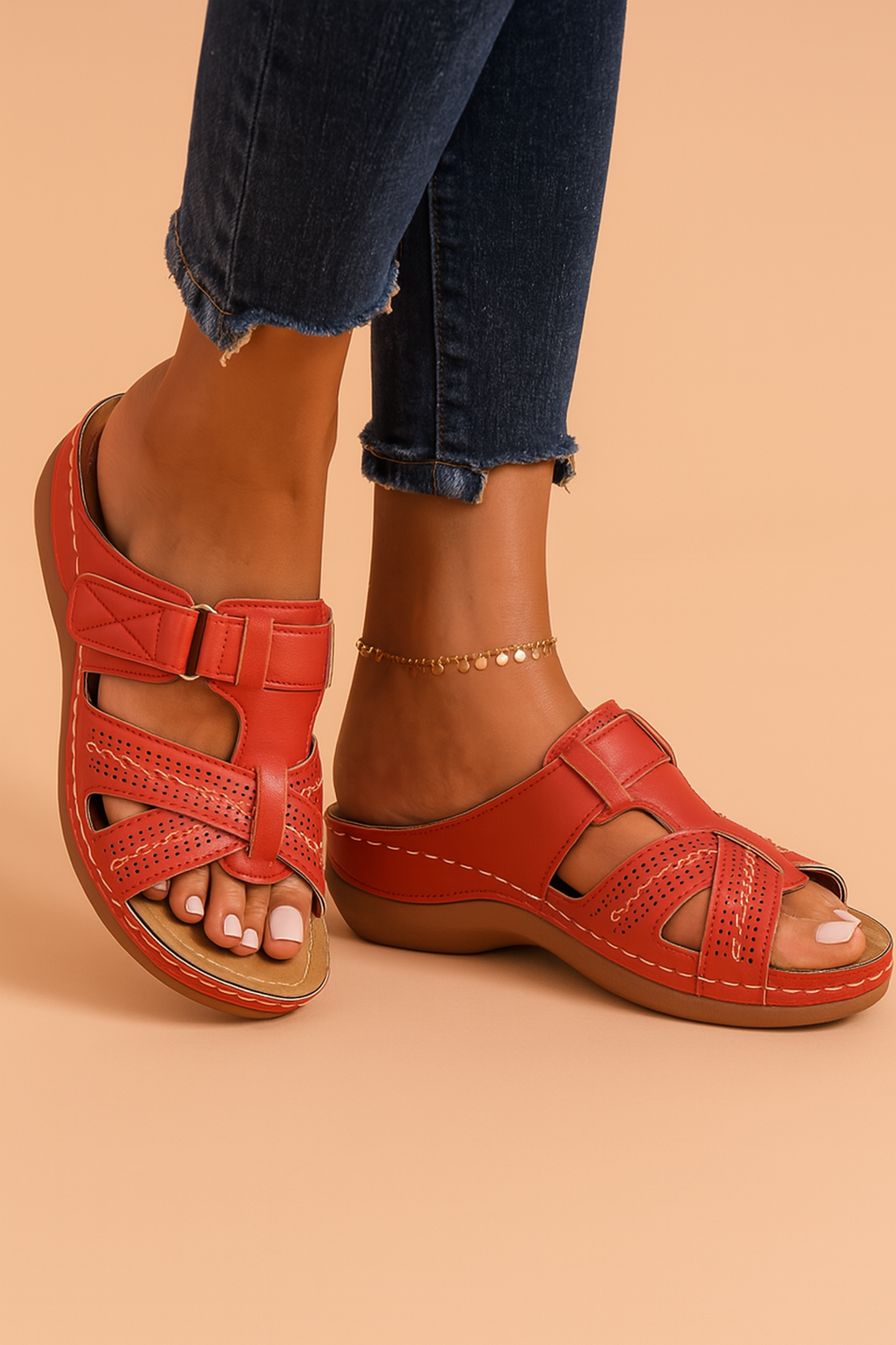 Multi-strap flip-flops detail