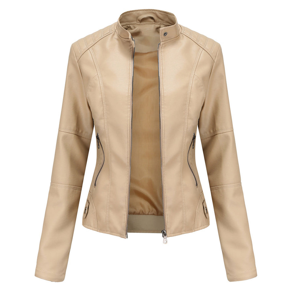 Black vintage leather-look jacket