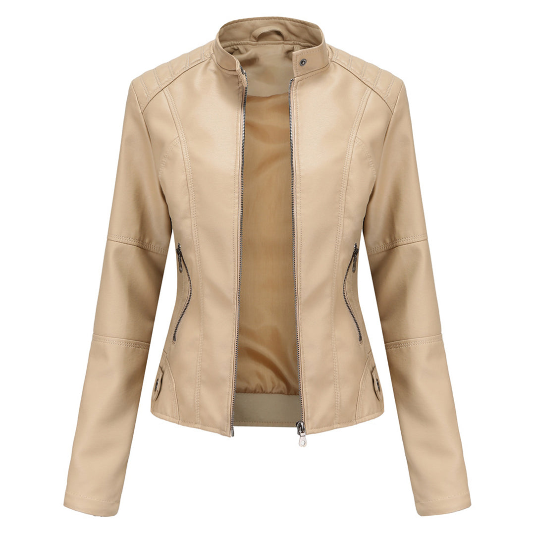 Black vintage leather-look jacket