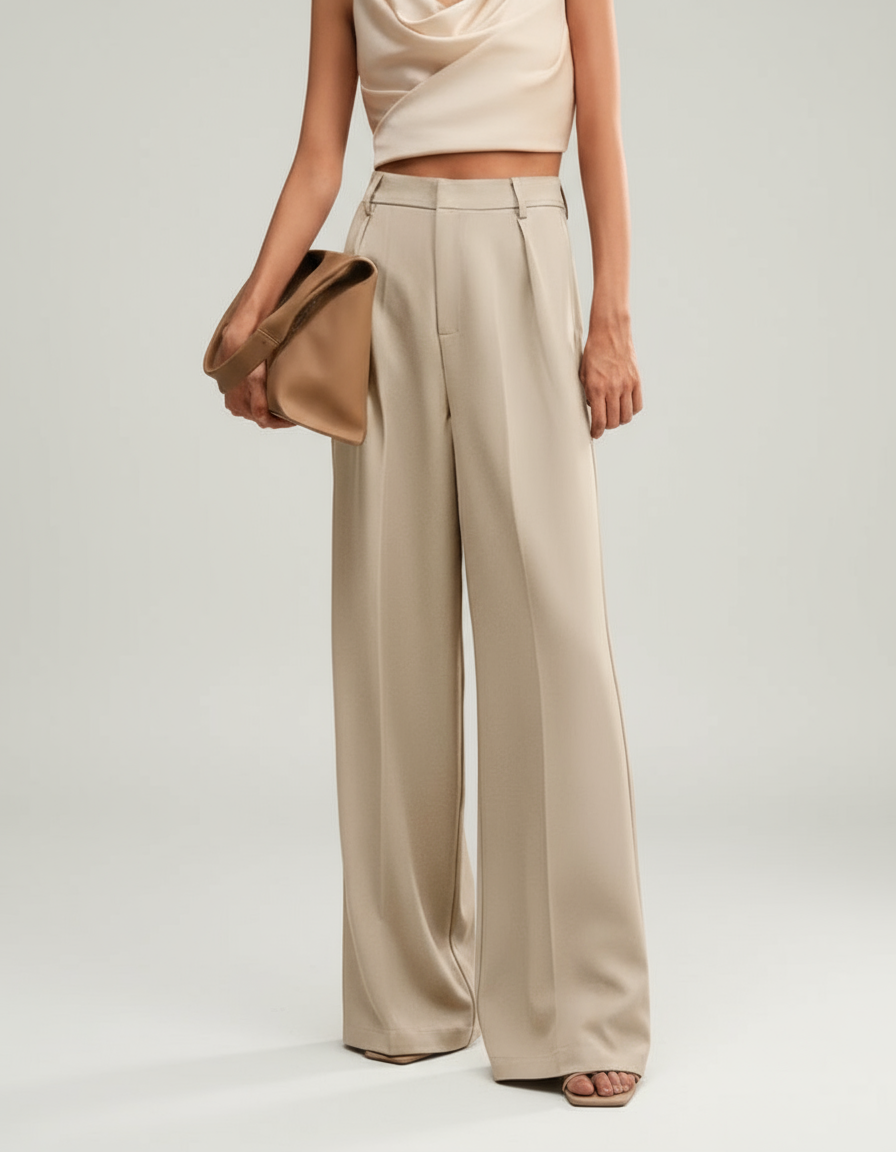 Riviera High Waist Wide Leg Tailored Trousers