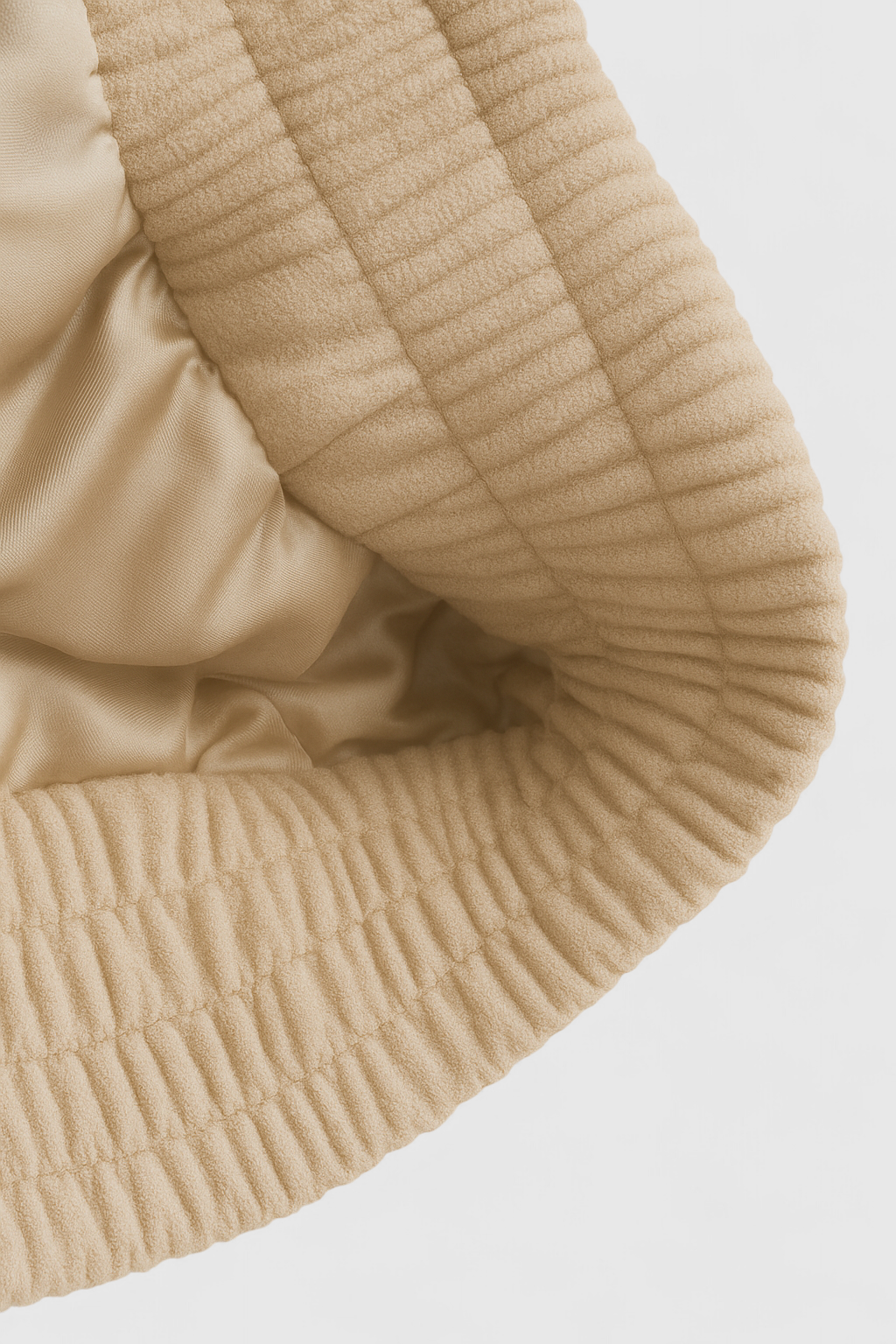 Beige Bomber Jacket with Stand-Up Collar