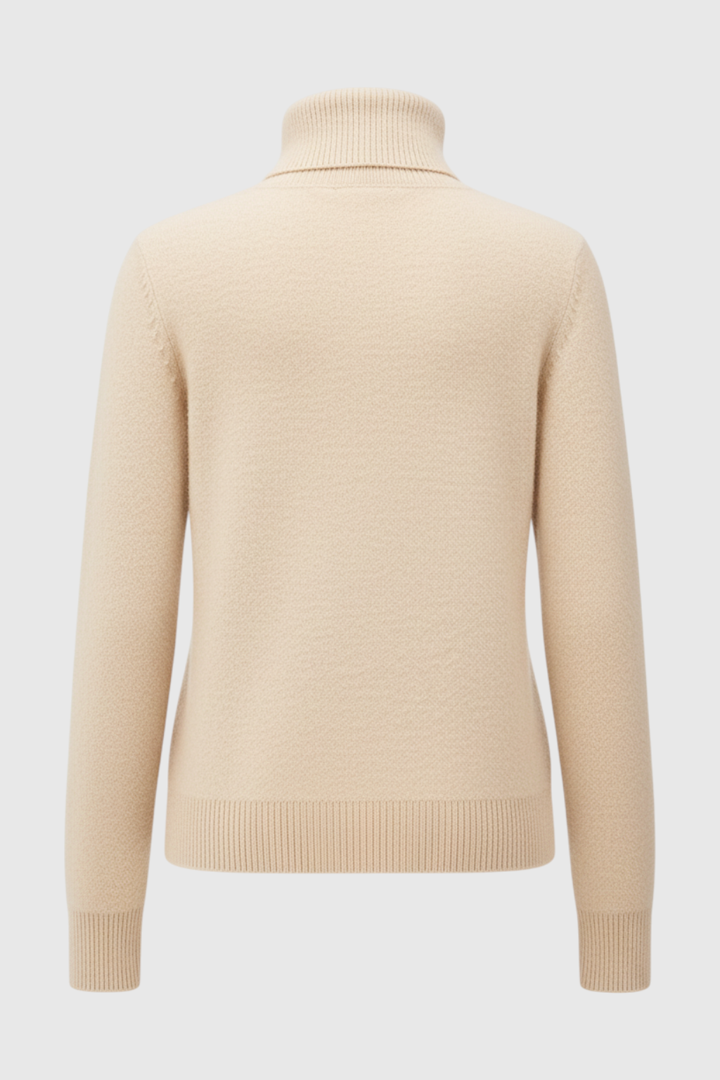 Beige Fleece Lined Thermal Turtleneck